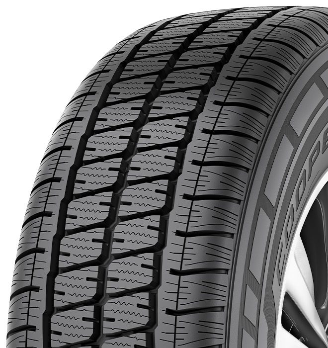 COOPER ALL SEASON VAN, 205/65 R16 107T Štítok EÚ na označenie pneumatík – hodnotenie mokrej priľnavosti: C, Hodnotenie spotreby paliva: D, Hodnotenie hluku: 74dB,  pneumatika na jazdu po snehu